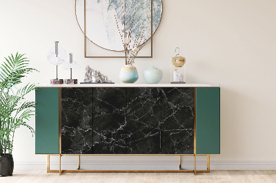 Decorative sticker for furniture Black and white marble