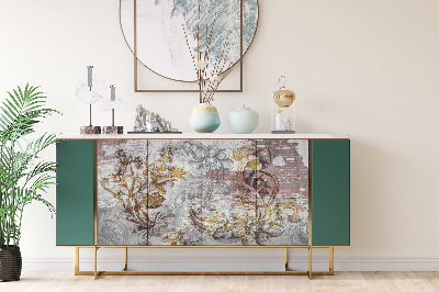 Decorative sticker for furniture Old wall flowery mural