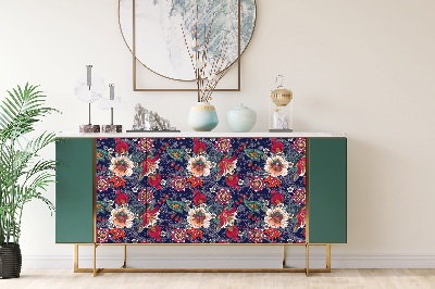 Decorative sticker for furniture Folk flowers pattern