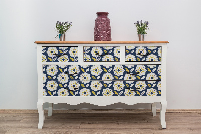 PCV sticker for furniture Scandinavian floral pattern