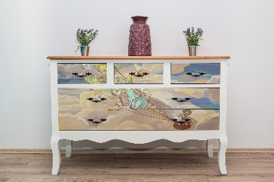 Decorative sticker for furniture Butterflies rabbit bear sky