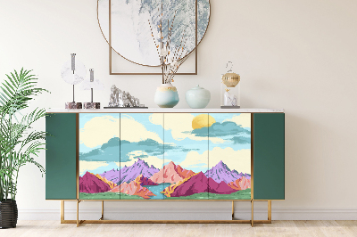 PCV sticker for furniture Colorful mountains