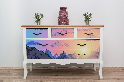 Furniture sticker Mountains clouds