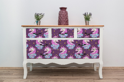 PCV sticker for furniture Magic of unicorns