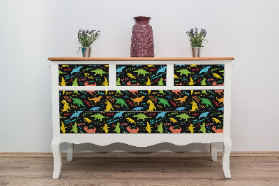 Decorative sticker for furniture Colorful dinosaurs