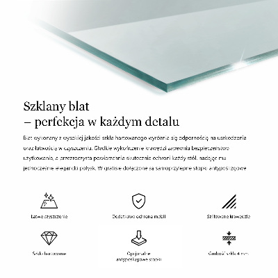 Rectangular glass table transparent