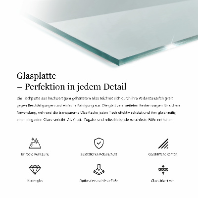 Rectangular glass table transparent