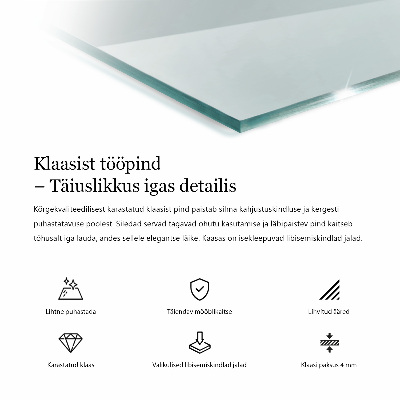 Rectangular glass table transparent