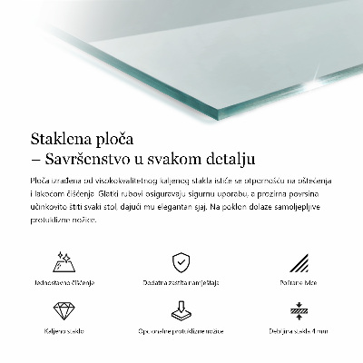 Rectangular glass table transparent