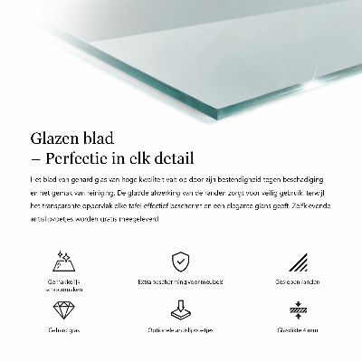 Rectangular glass table transparent