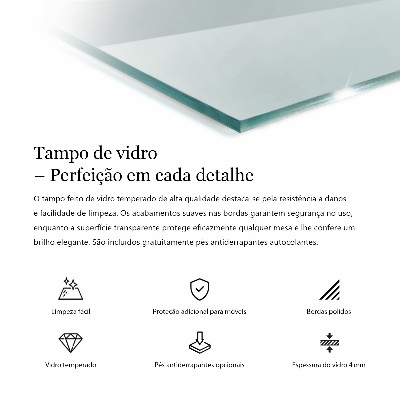 Rectangular glass table transparent