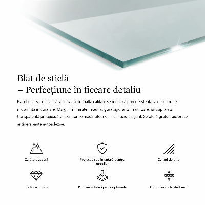 Rectangular glass table transparent