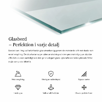Rectangular glass table transparent