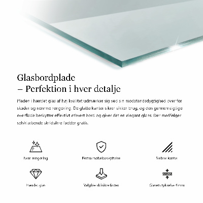 Rectangular glass table transparent