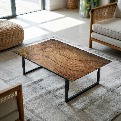 Glass top Wood-inspired pattern