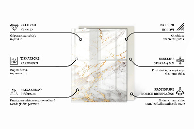 Glass top Marble style with veins