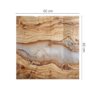 Glass top Wood with resin accents