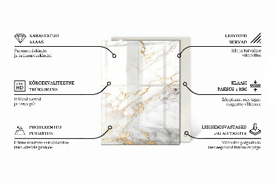 Glass top Marble veins in design