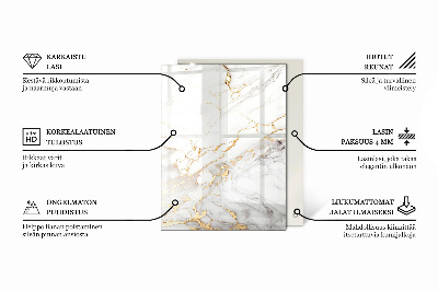 Glass top Marble veins in design