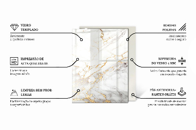 Glass top Marble veins in design