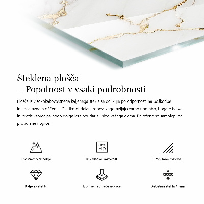 Glass top Marble veins in design