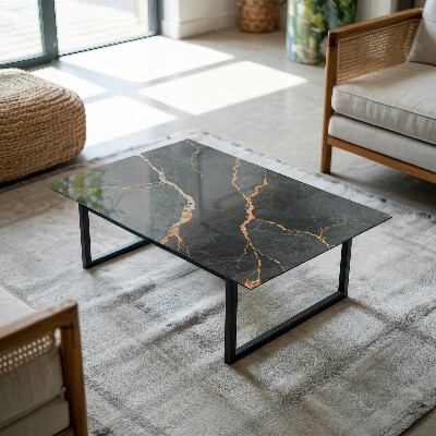 Glass top Marble veins in design