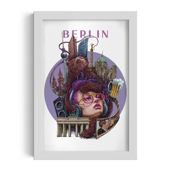 Picture in white frame Berlin