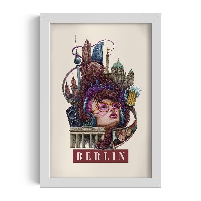 Picture in white frame Berlin vintage