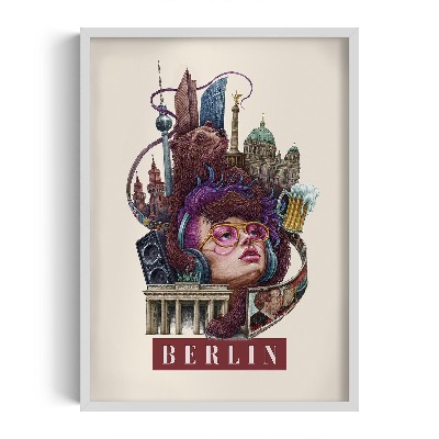 Picture in white frame Berlin vintage