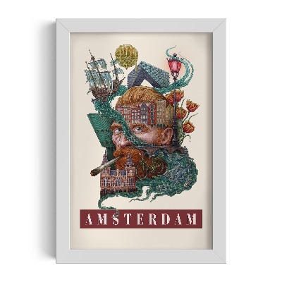 Picture in white frame Vintage Amsterdam