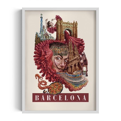 Picture in white frame Vintage Barcelona