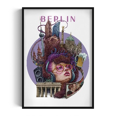 Picture in black frame Berlin