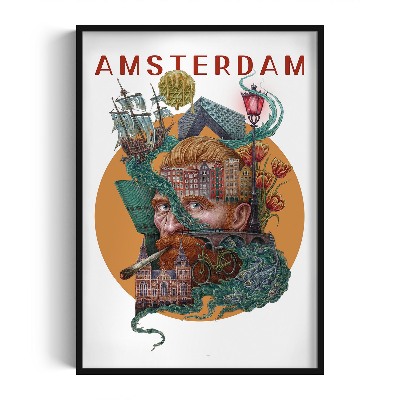 Picture in black frame Amsterdam