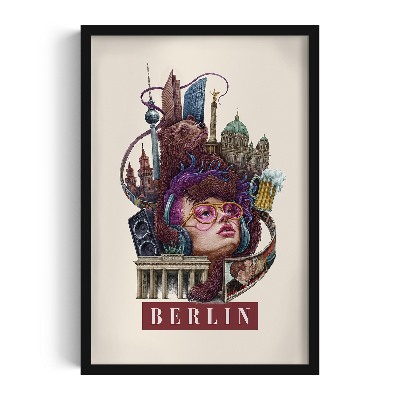 Picture in black frame Berlin vintage