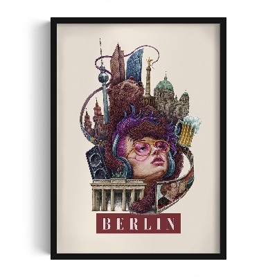 Picture in black frame Berlin vintage