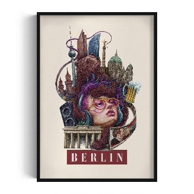 Picture in black frame Berlin vintage