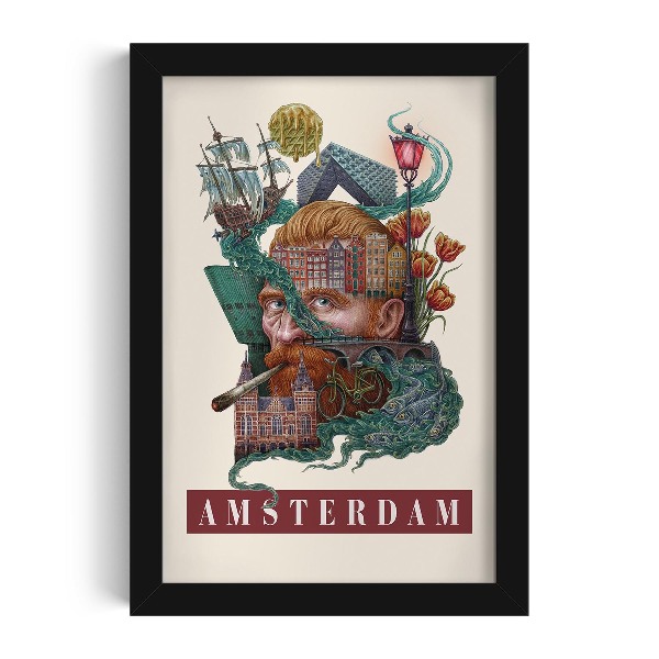 Picture in black frame Vintage Amsterdam