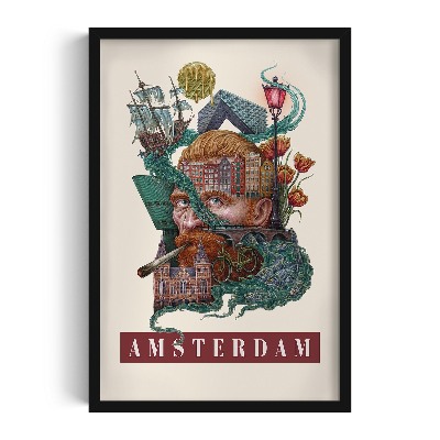 Picture in black frame Vintage Amsterdam