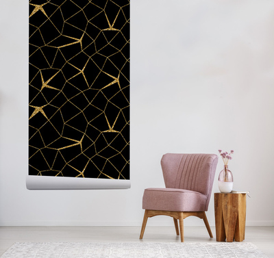 Wallpaper Black and Golden Mosaic