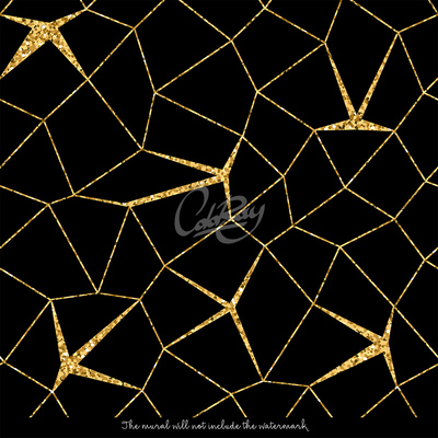 Wallpaper Black and Golden Mosaic
