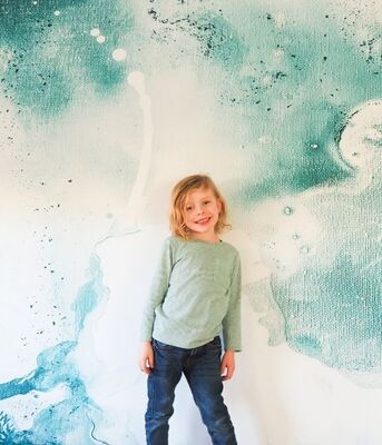 Wallpaper Marble With Blue Spots