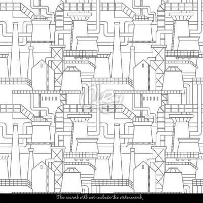 Wallpaper Industrial Sketch of the City