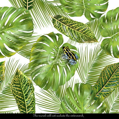 Wallpaper Large Tropical Leaves