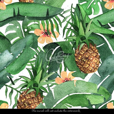 Wallpaper Pineapples Hidden In Leaves