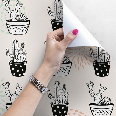 Wallpaper Happy Cacti In Pots