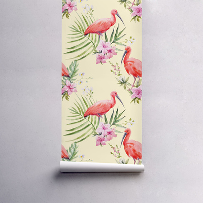 Wallpaper Charming Flamingos