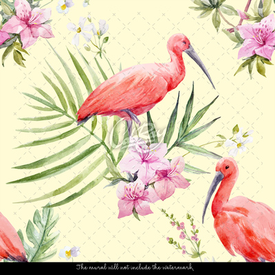 Wallpaper Charming Flamingos