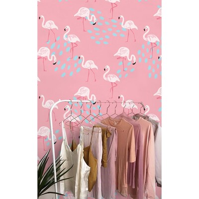 Wallpaper Walk Among Flamingos