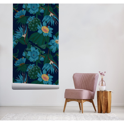 Wallpaper Turquoise Ocean Of Flowers