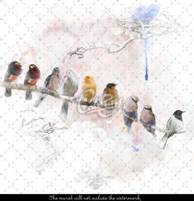 Wallpaper Watercolor Birds